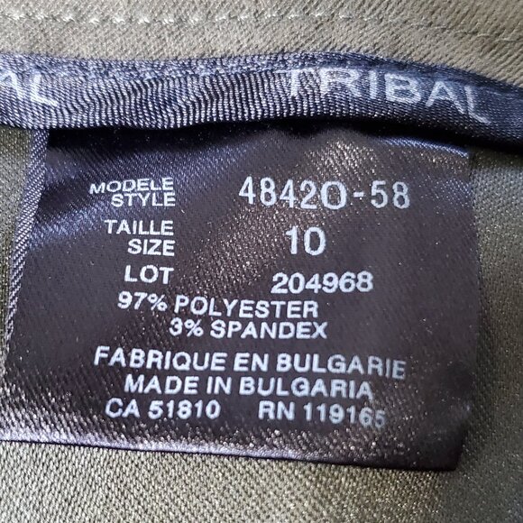 NWOT Tribal Stretch-Extensible Green Skirt Faux Suede Midi Skirt Size 10 - Picture 5 of 11